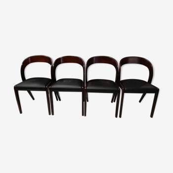 Suite de 4 Chaises a manger Baumann modèle " Gondole" années 1970