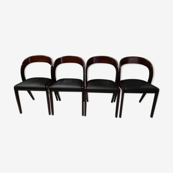 Suite of 4 dining chairs Baumann model "Gondola" 1970s