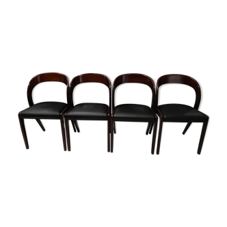 Suite of 4 dining chairs Baumann model "Gondola" 1970s