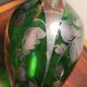 Murano glass alcohol bottle green & silver 1930s - 1940s.