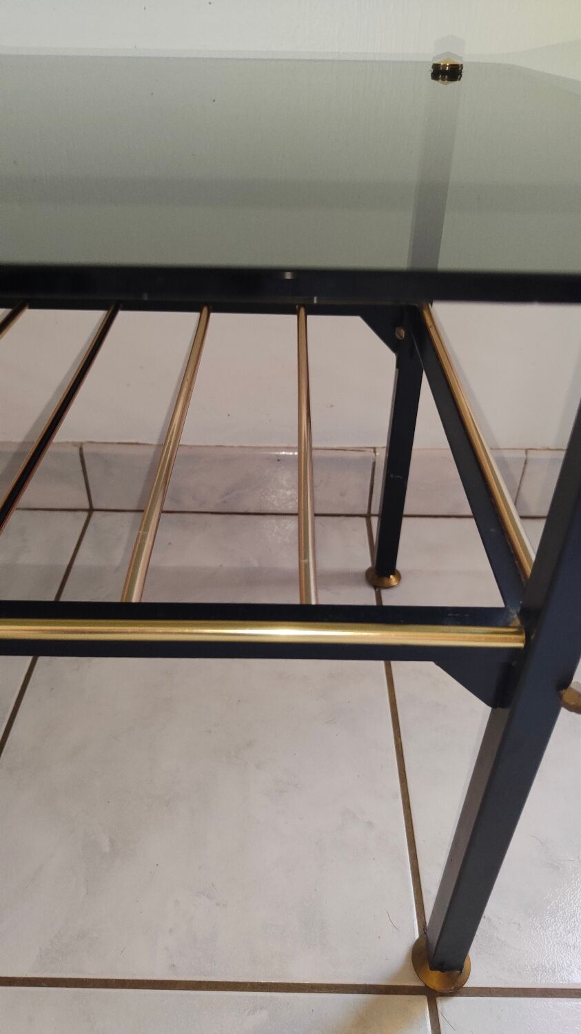 Vintage coffee table 1970 smoked glass