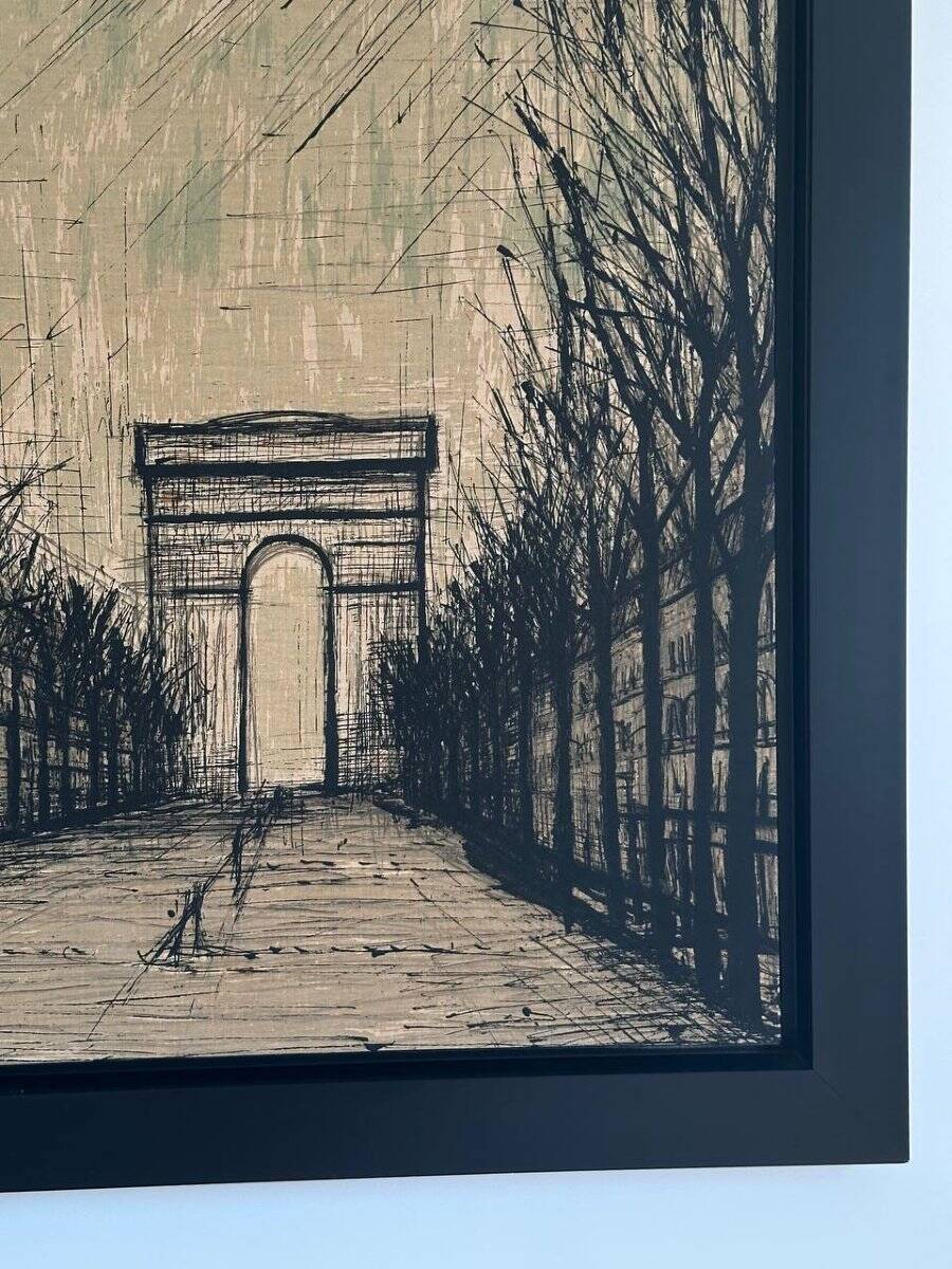 Bernard Buffet painting “Champs-Élysées and Arc de Triomphe” Print on t