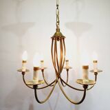 6-light chandelier in bronze and brass
