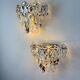 Pair of Kinkeldey 2-tier cut crystal wall sconces, Germany, circa 1970s