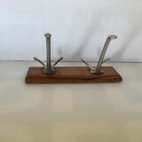 Wooden wall coat rack 2 hooks