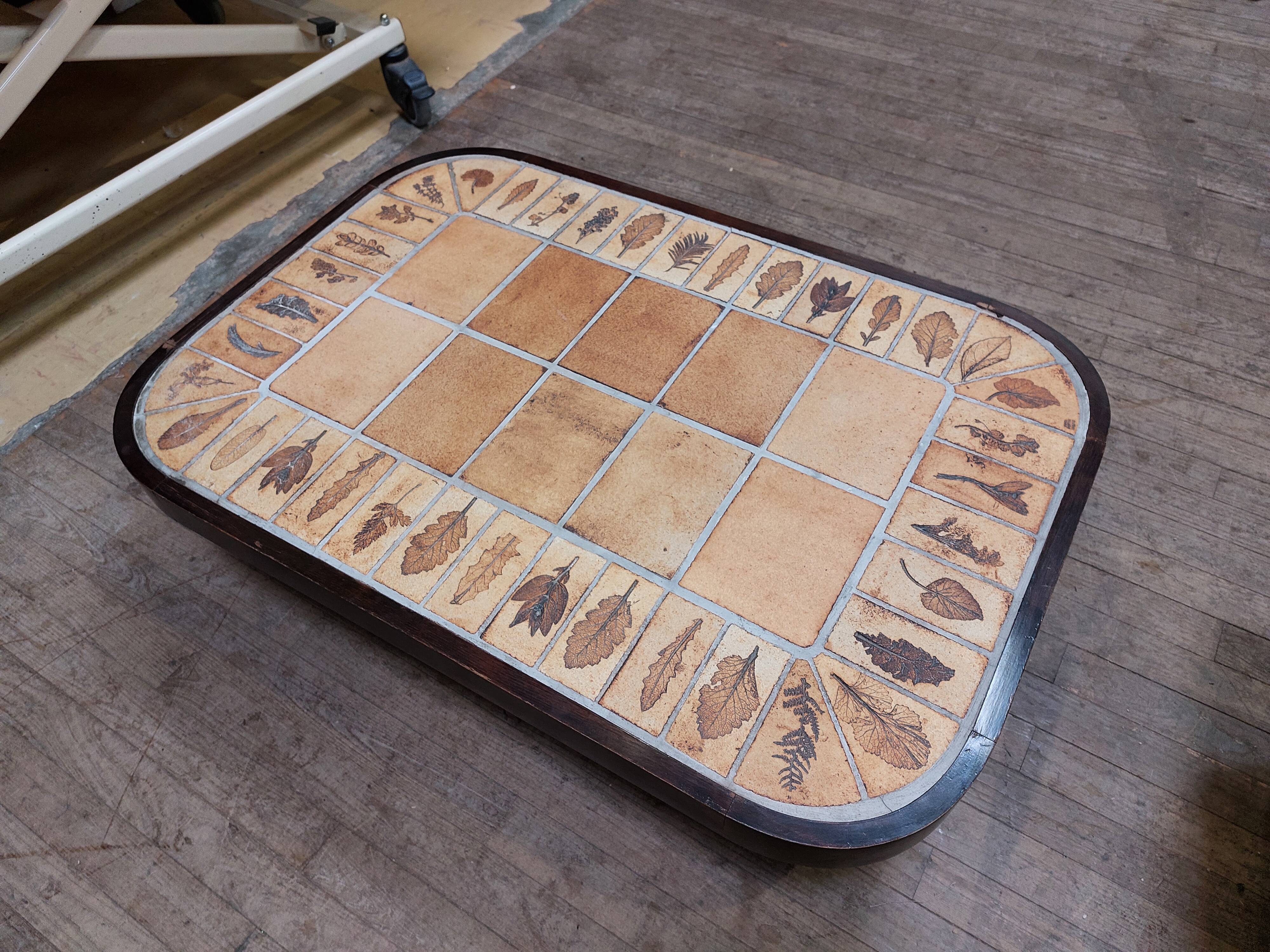 Table basse "Herbier" par Roger Capron - Années 60/70 - Vallauris