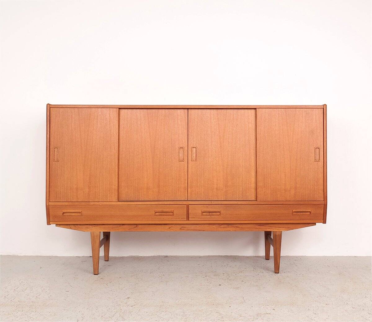 Teak highboard with sliding doors from Westergaard, 1960s