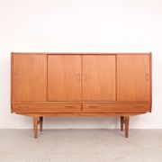 Teak highboard with sliding doors from Westergaard, 1960s