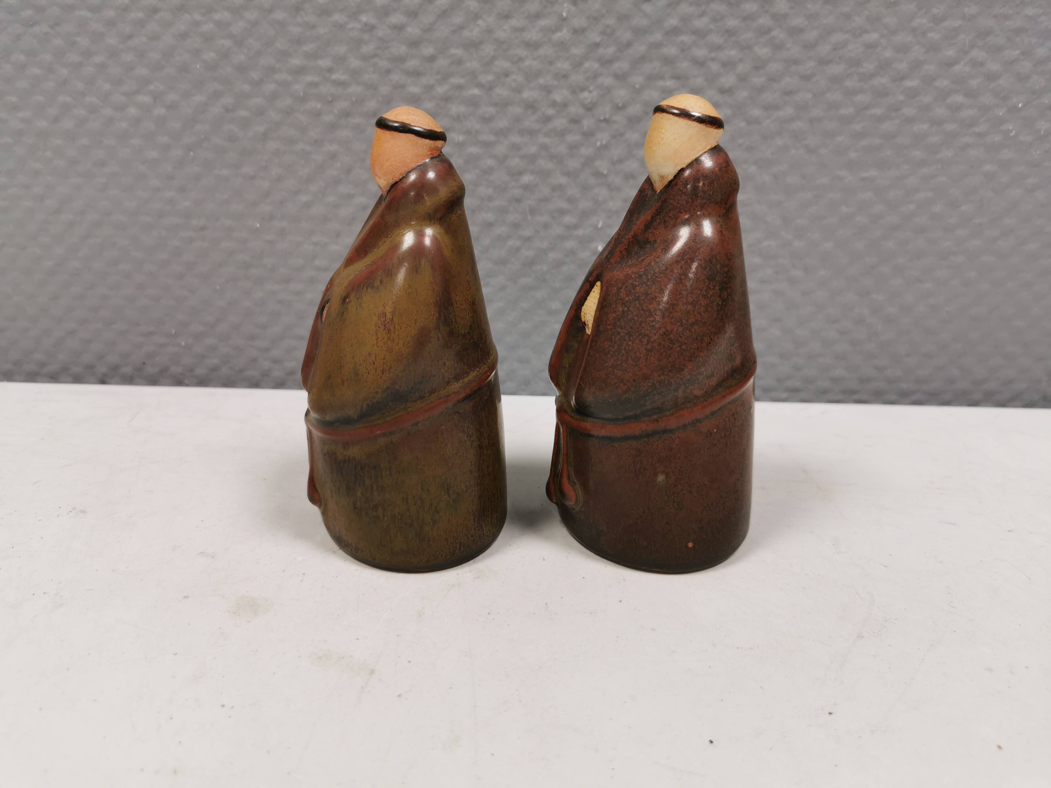 Two ceramic monks, from ENKÖPING ceramics Sweden 1970-80s