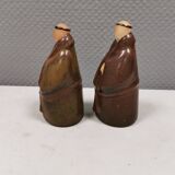 Two ceramic monks, from ENKÖPING ceramics Sweden 1970-80s
