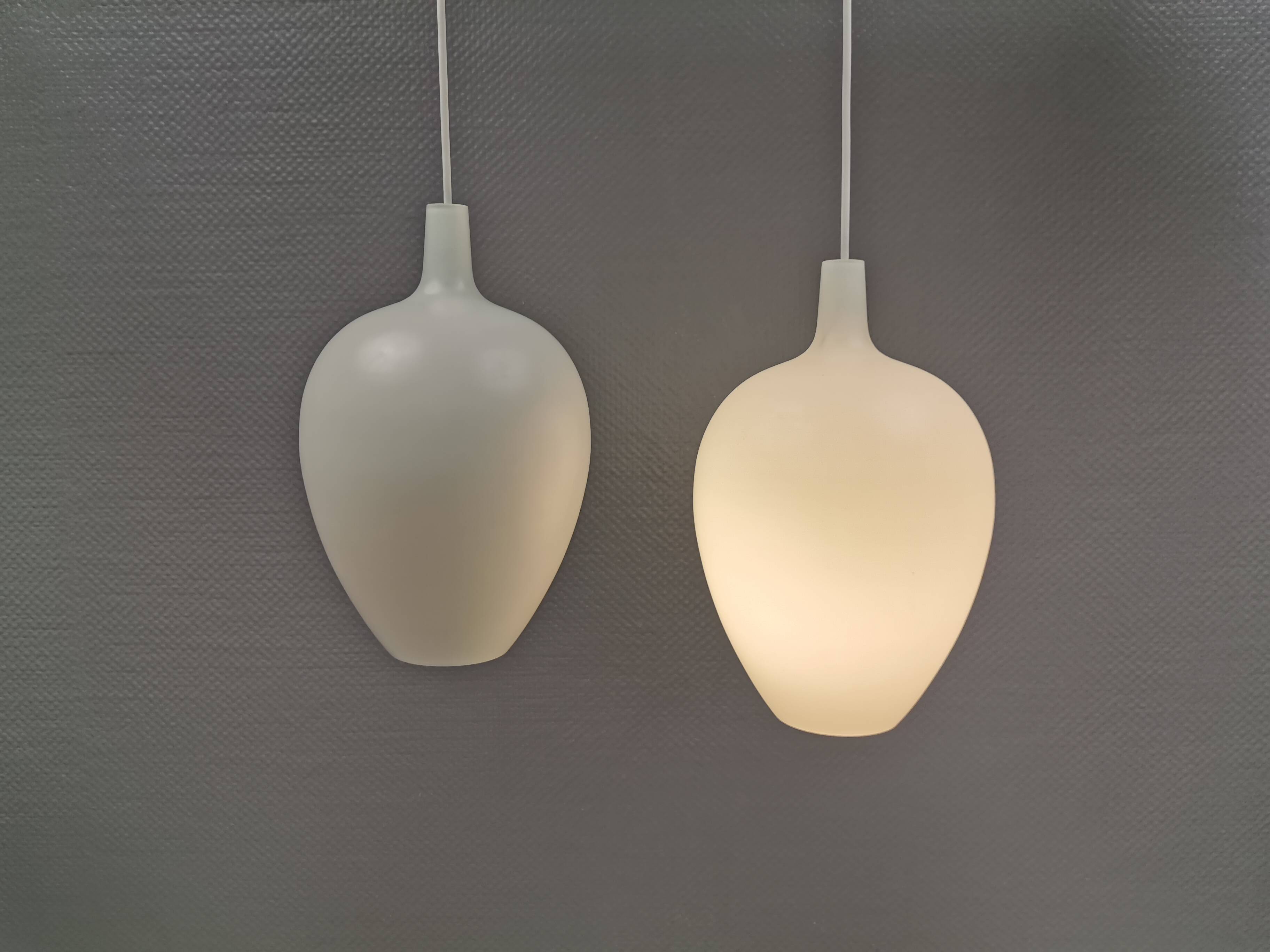 Two rare Pompei pendant lamps by Jo Hammerborg for Fog & Mørup Denmark 1963