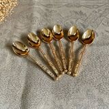 6 small gold-plated mocha spoons