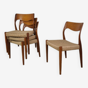 Scandinavian teak chairs Design Fristho Franecker vintage 1960s