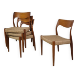 Scandinavian teak chairs Design Fristho Franecker vintage 1960s