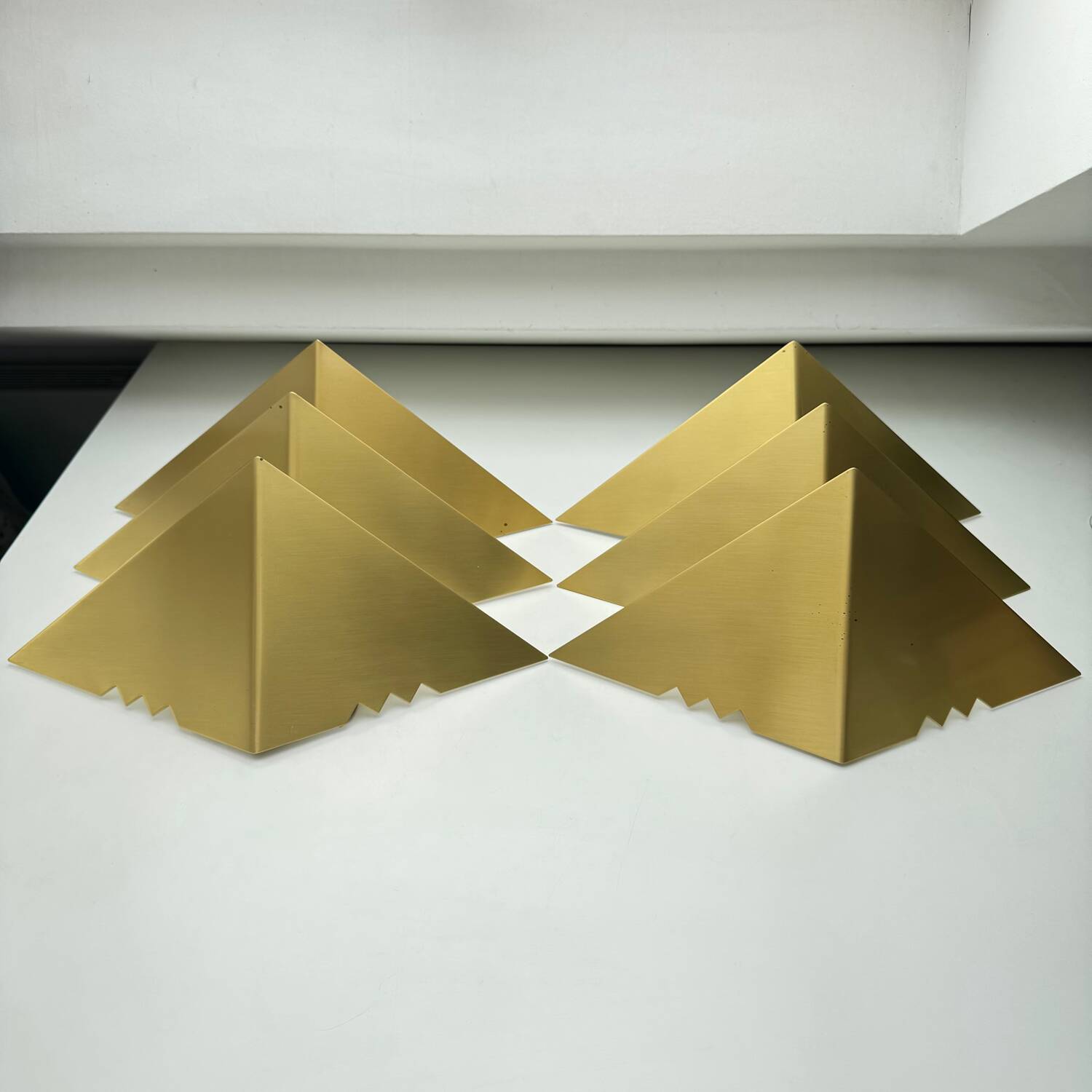 Set of 6 J.T. Kalmar Brass Wall Lamps