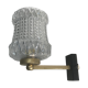 Vintage wall sconce with black metal sconce and glass reflector molded, 70s
