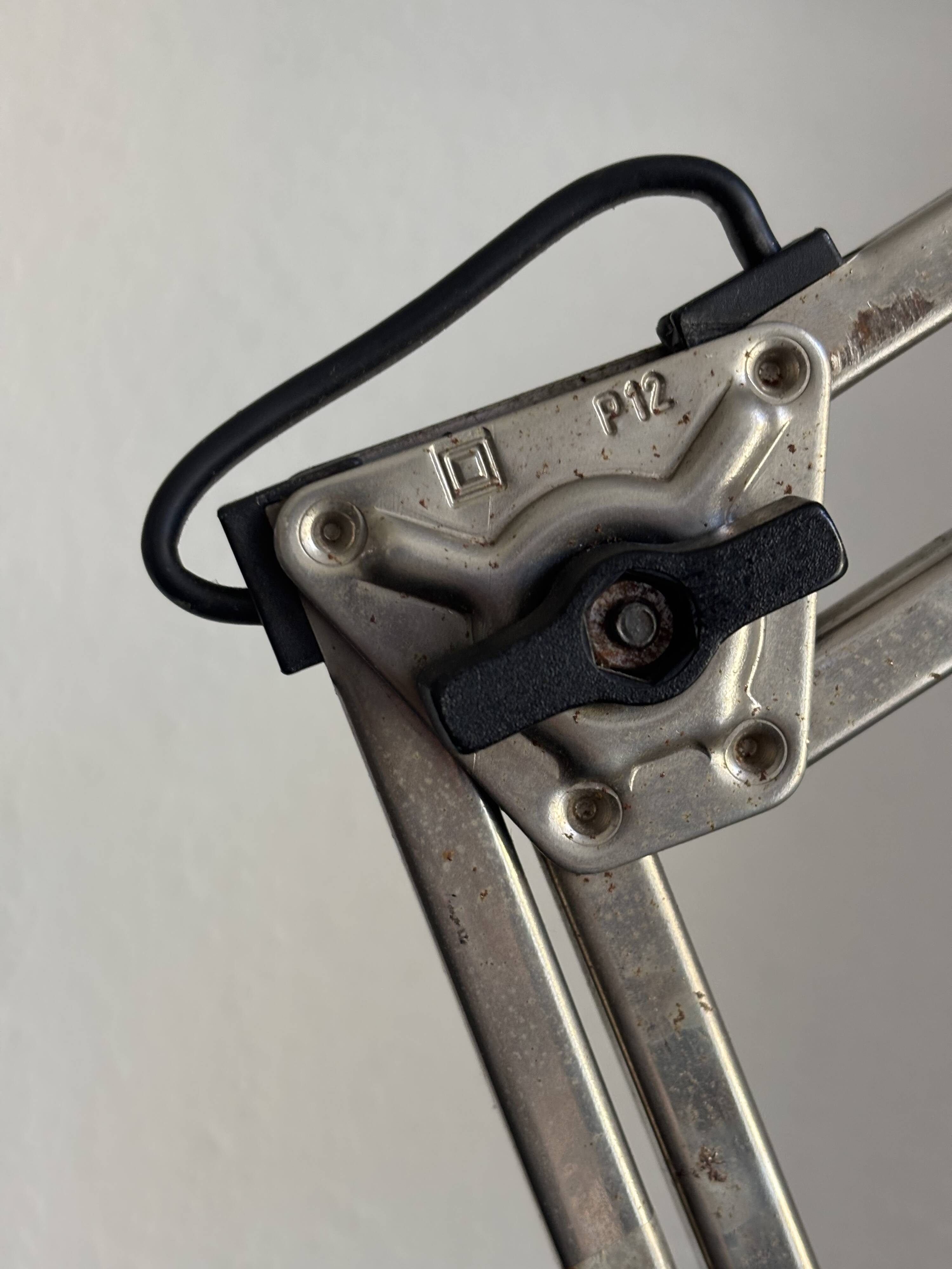 Vintage 1970 Lival P12 architect lamp Finland red steel - 65 cm