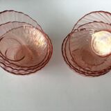 Set of 6 pink glass cups