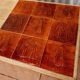 Table low vintage with tile inserts
