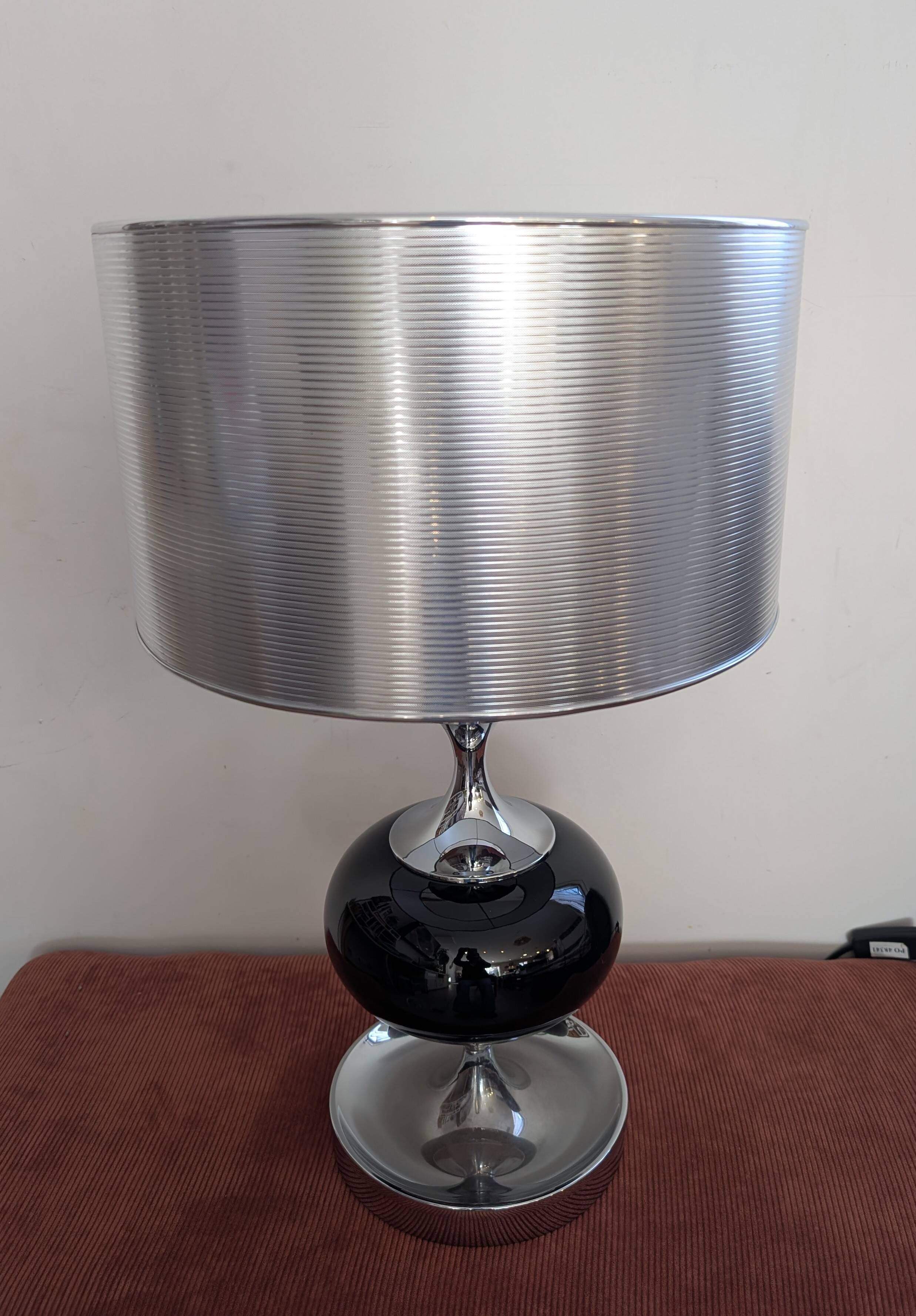 Lampe Space Age en chrome et verre
