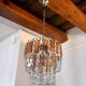 Zero Quattro chandelier brown cut glass Murano Italy 1970