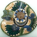 Earthenware candlestick P. Fouillen Quimper