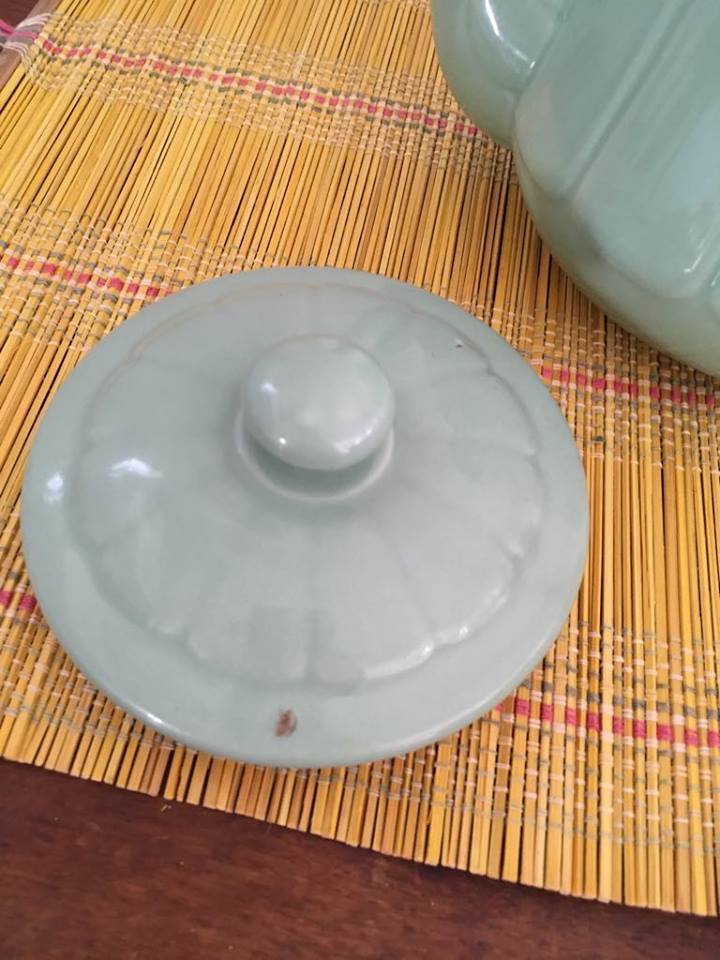 Celadon green old teapot