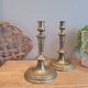 pair of brass candle holders 15