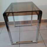 X2 Vintage 1970s smoked acrylic plexiglass side tables