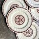 6 Gien dessert plates in ecru and brown ironstone