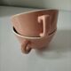 Set of two powder pink Villeroy & Boch cups, 1950s style