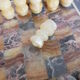 Chess game with vintage onyx board