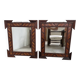 Pair of wooden mirrors in tramp art style