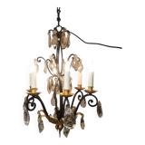 Lustre fer forgé dorure à la feuille d'or