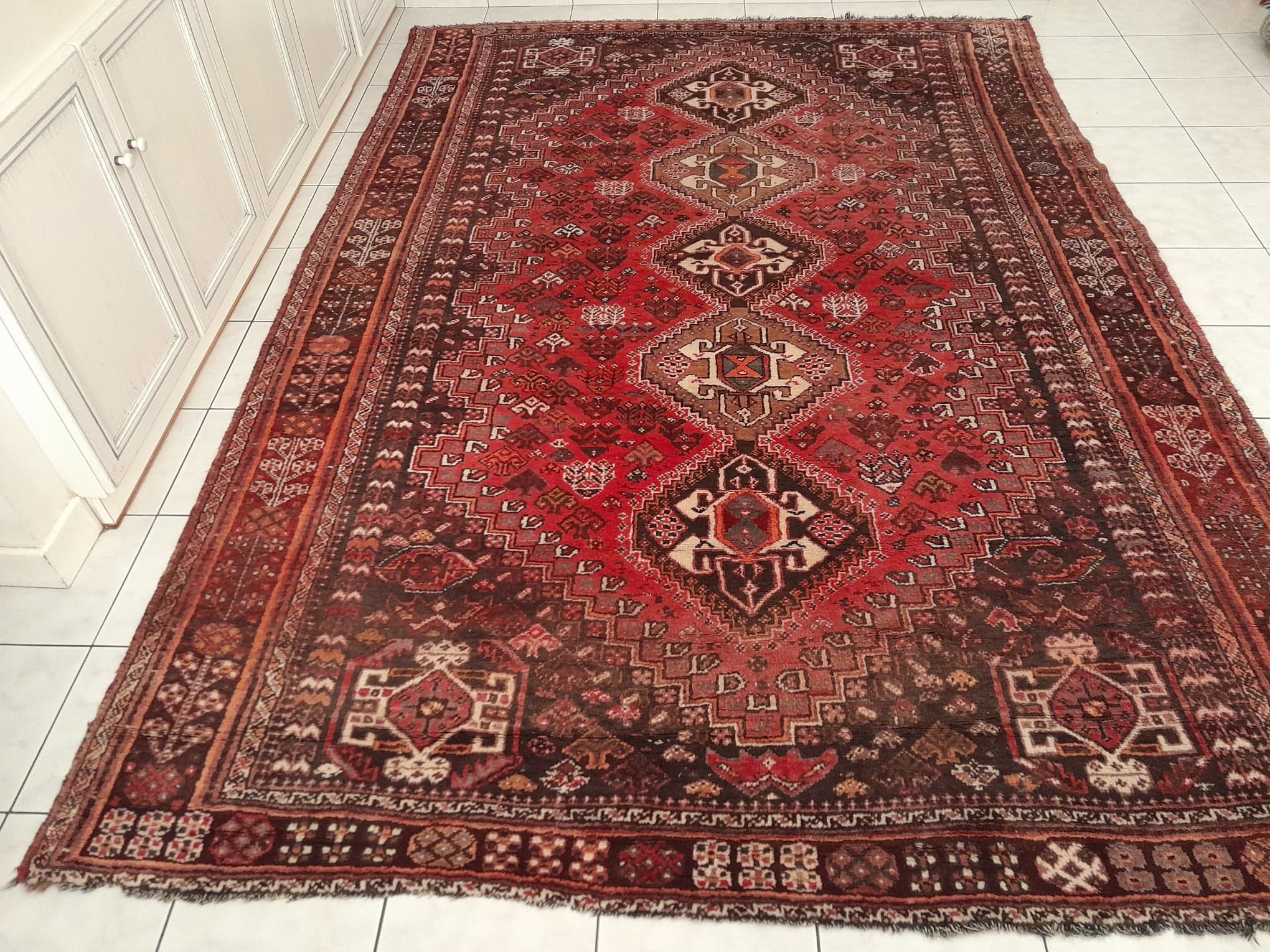 Handmade shiraz persian carpet 337x237cm