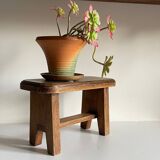 Vintage solid oak stool