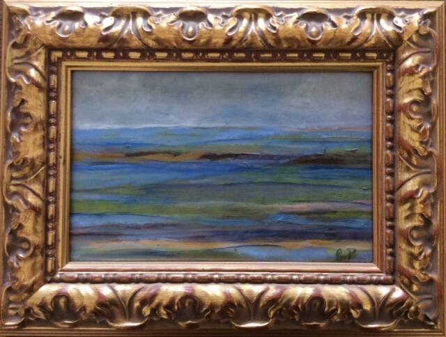 small oil on canvas framed and signed, sea motif.