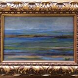 small oil on canvas framed and signed, sea motif.