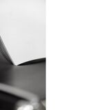 Vintage minimalist chair in Italian leather, 1980s.