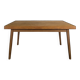Modernist teak table with 2 extensions.