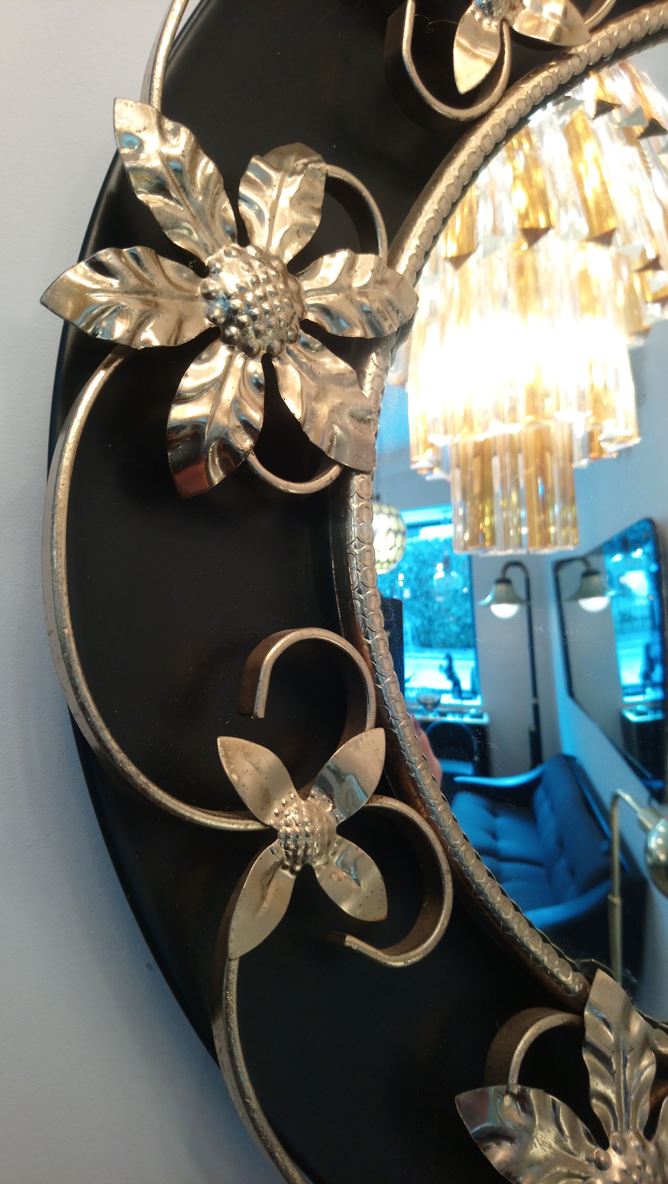 Black witch mirror of the 60s - 43cm