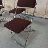 Framar - 4 folding chairs in brown fabric
