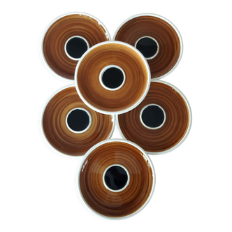 Set of 6 saucers Kimono Boch La Louvière