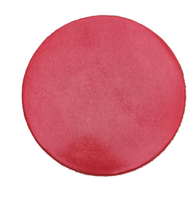 Baumann Low Stool Varnished Beech and Red Faux Leather