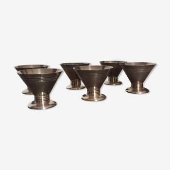 Art Deco silver metal cups