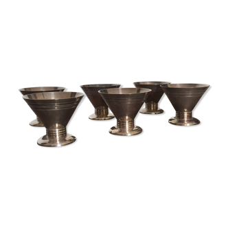 Art Deco silver metal cups