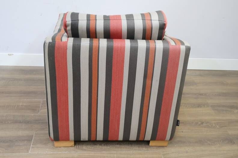 Vintage Van Maanen Cubic Club Armchair – Colorful Striped Fabric – Premium