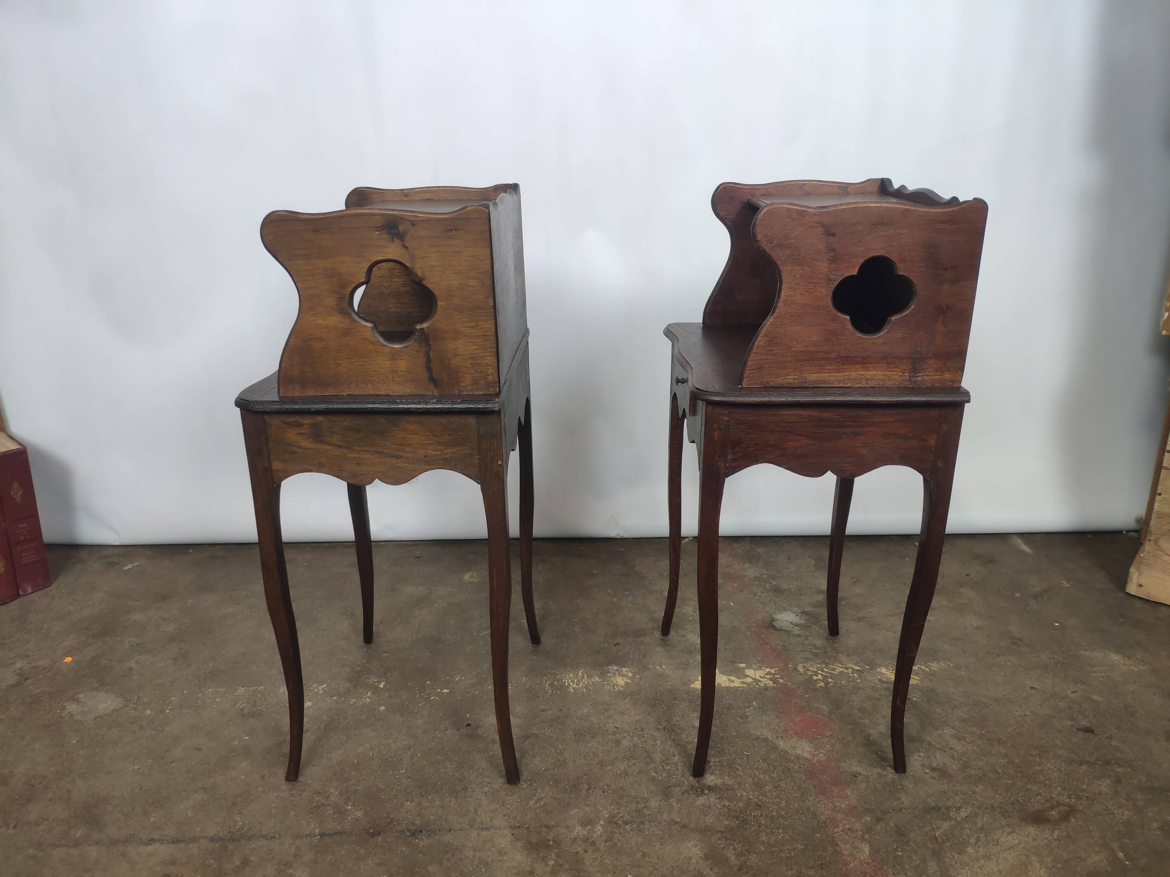 Pair of bedside in old oak