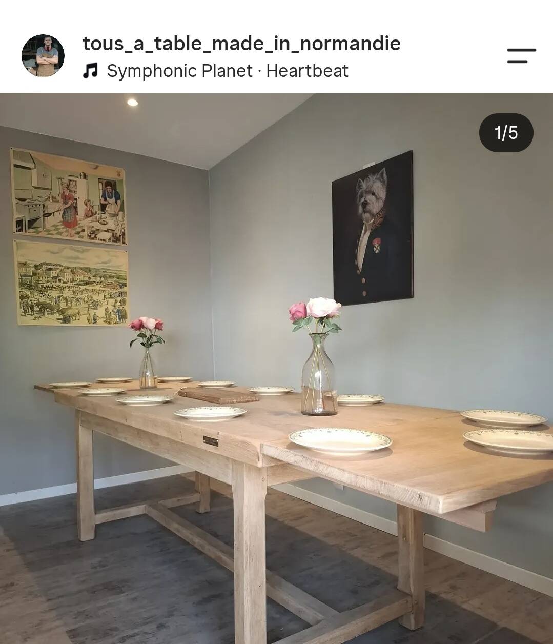 Renovated farmhouse table with extensions