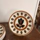 Lot 7 Flat Plates Boch Louvière Kimono Tulip Brown Flowers Vintage